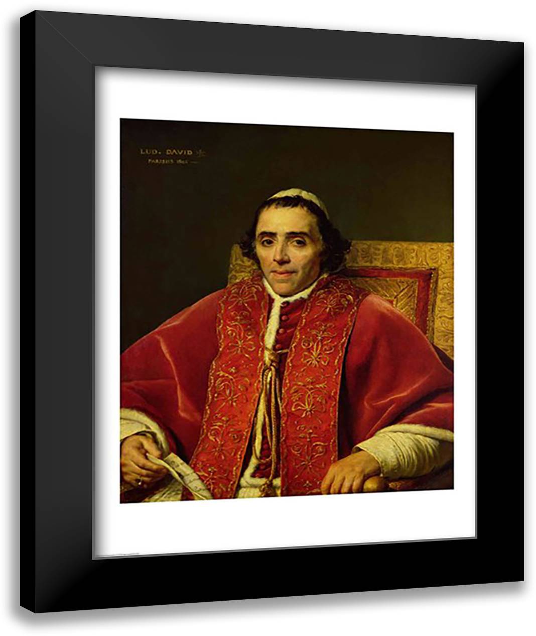 Portrait of Pope Pius VII 22x28 Black Modern Wood Framed Art Print Poster by David, Jacques-Louis