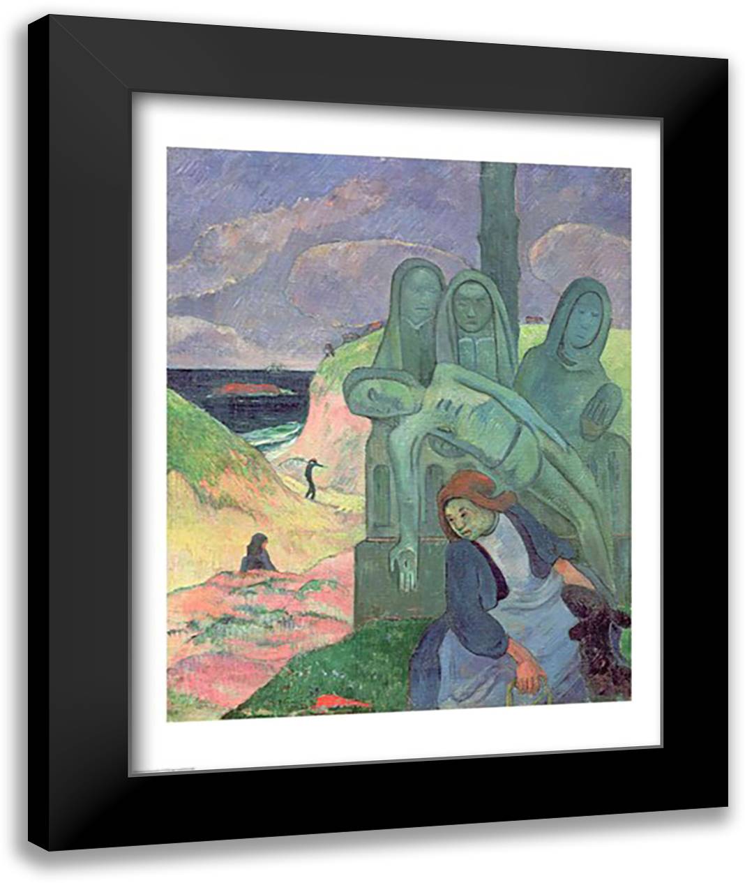 The Green Christ 22x28 Black Modern Wood Framed Art Print Poster by Gauguin, Paul