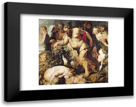 The Drunken Silenus 28x22 Black Modern Wood Framed Art Print Poster by Rubens, Peter Paul
