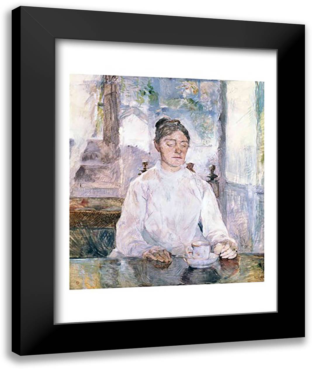 Countess of Toulouse-Lautrec-Monfa, 1881 22x28 Black Modern Wood Framed Art Print Poster by Toulouse-Lautrec, Henri de