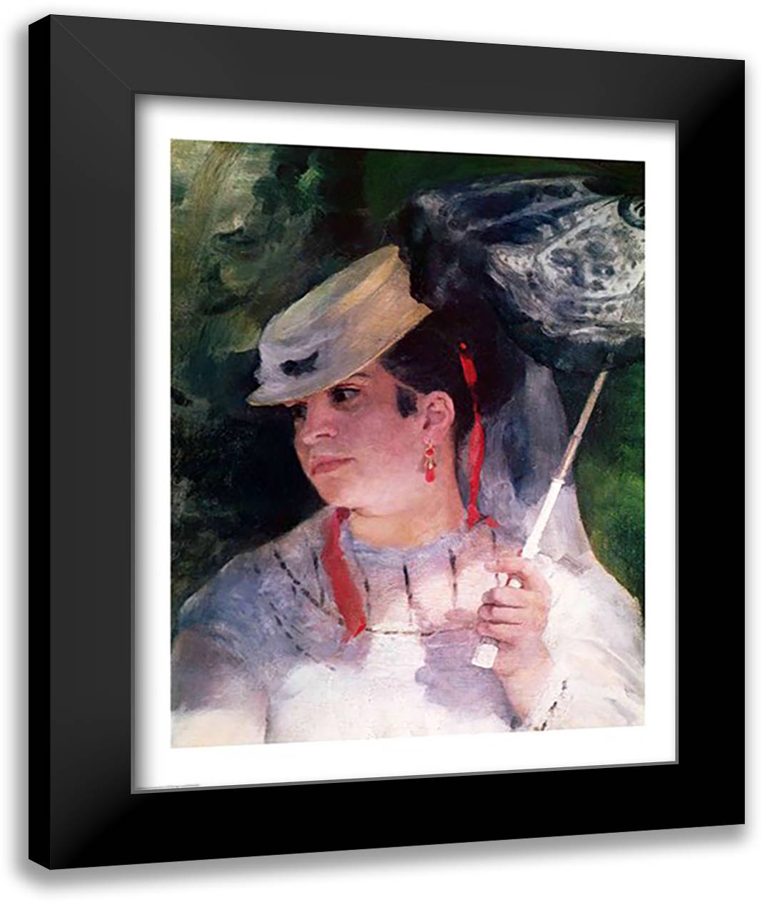 Portrait of Lise, 1867 22x28 Black Modern Wood Framed Art Print Poster by Renoir, Pierre-Auguste