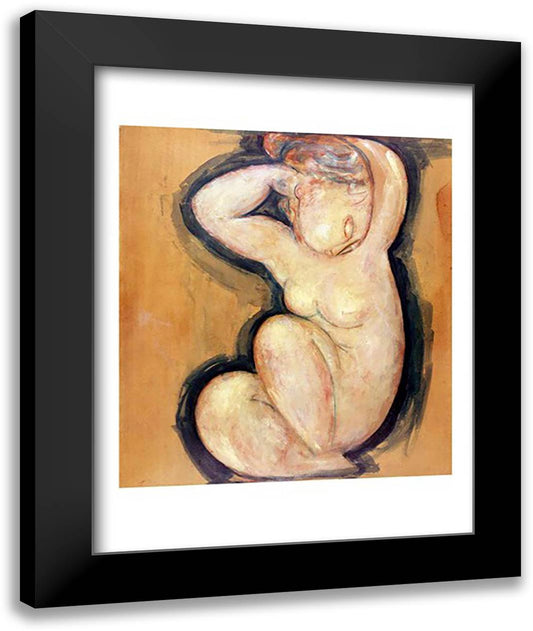 Caryatid, c.1913-14 22x28 Black Modern Wood Framed Art Print Poster by Modigliani, Amedeo