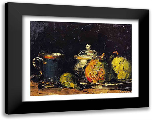 Still Life, c.1865 28x22 Black Modern Wood Framed Art Print Poster by Cezanne, Paul