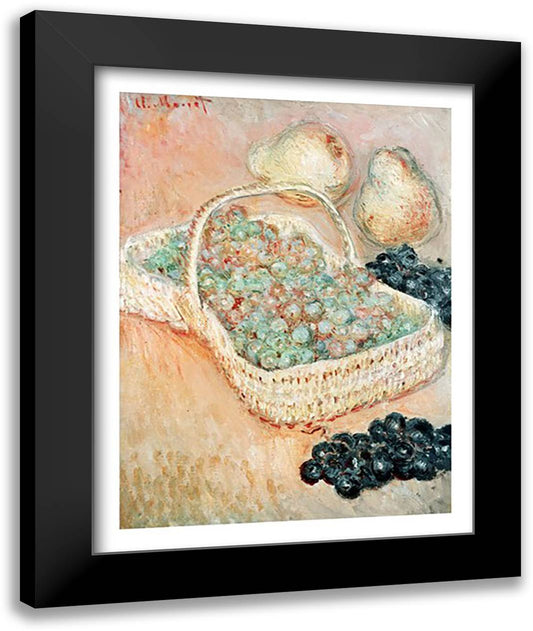 The Basket of Grapes, 1884 22x28 Black Modern Wood Framed Art Print Poster by Monet, Claude