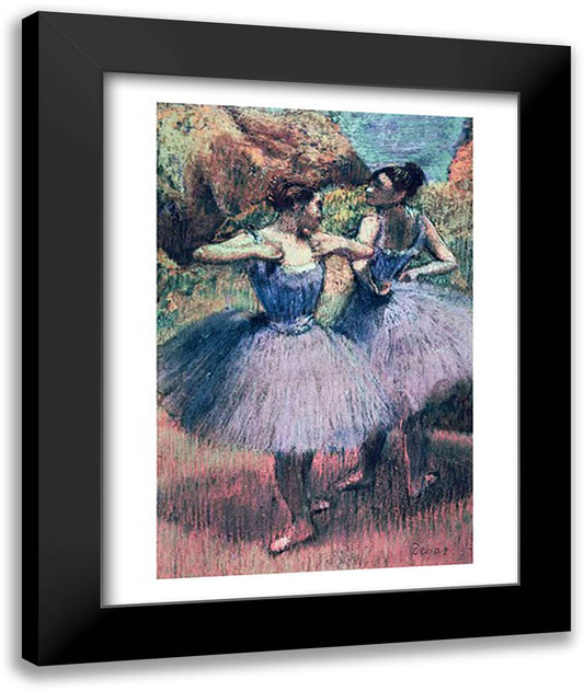 Dancers in Violet 22x28 Black Modern Wood Framed Art Print Poster by Degas, Edgar
