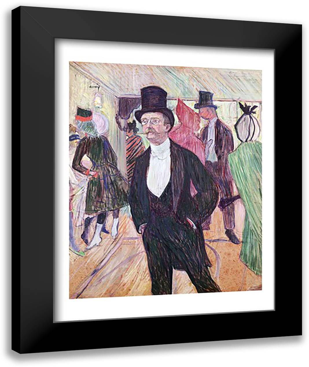 Monsieur Fourcade, 1889 22x28 Black Modern Wood Framed Art Print Poster by Toulouse-Lautrec, Henri de