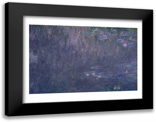 Waterlilies: Reflections of Trees, detail from the left hand side, 1915-26 28x22 Black Modern Wood Framed Art Print Poster by Monet, Claude
