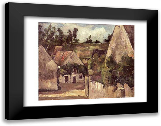 Crossroads at the Rue Remy, Auvers, c.1872 28x22 Black Modern Wood Framed Art Print Poster by Cezanne, Paul