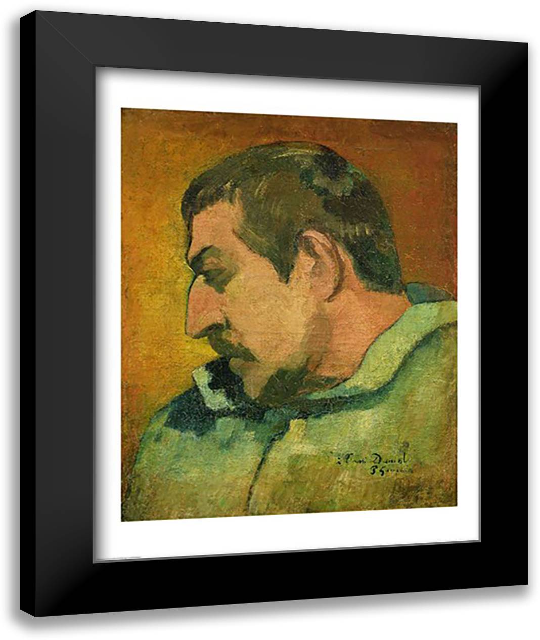 Self Portrait, 1896 22x28 Black Modern Wood Framed Art Print Poster by Gauguin, Paul