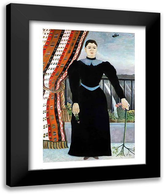 Portrait of a Woman, 1895 22x28 Black Modern Wood Framed Art Print Poster by Rousseau, Henri