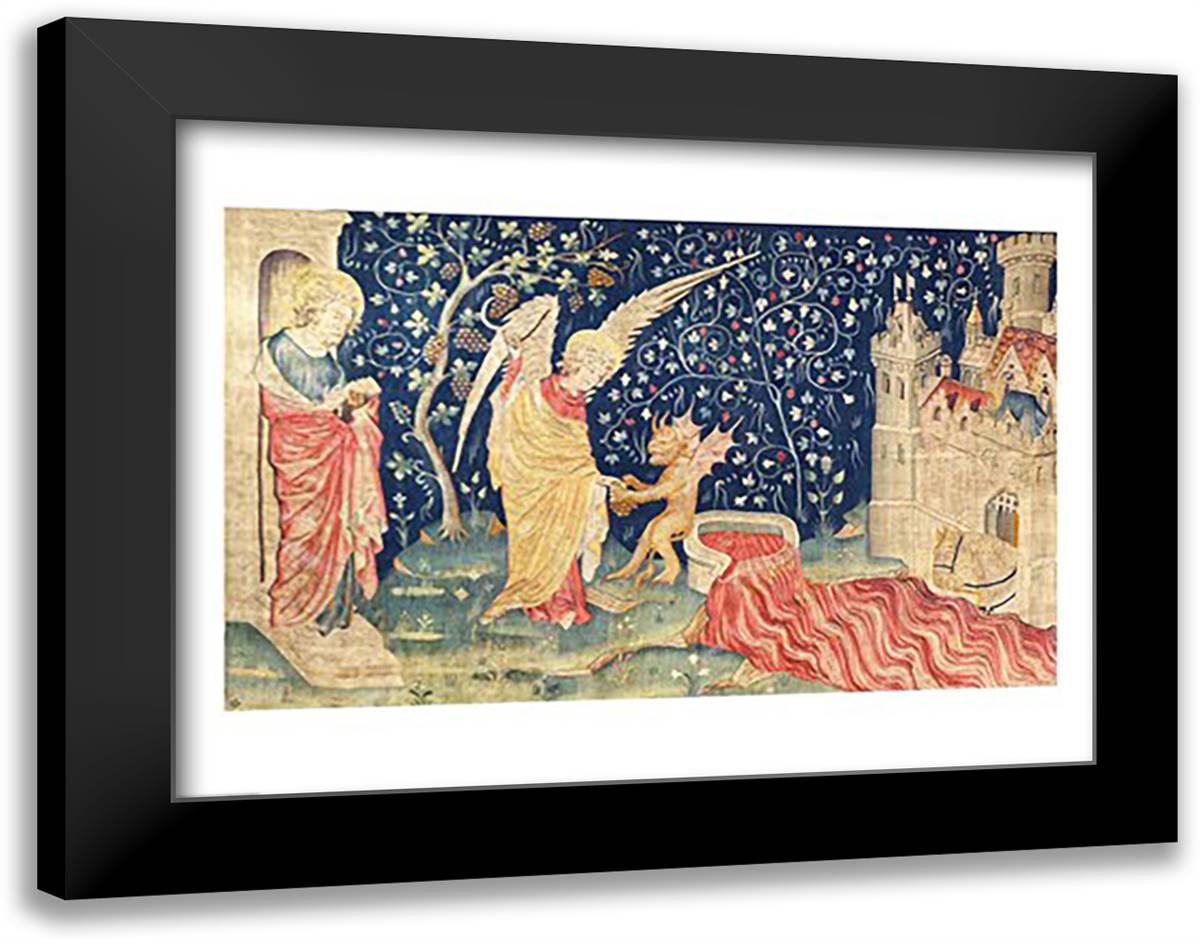 Blood flowing from the great winepress of God's wrath 28x22 Black Modern Wood Framed Art Print Poster by Bataille, Nicolas