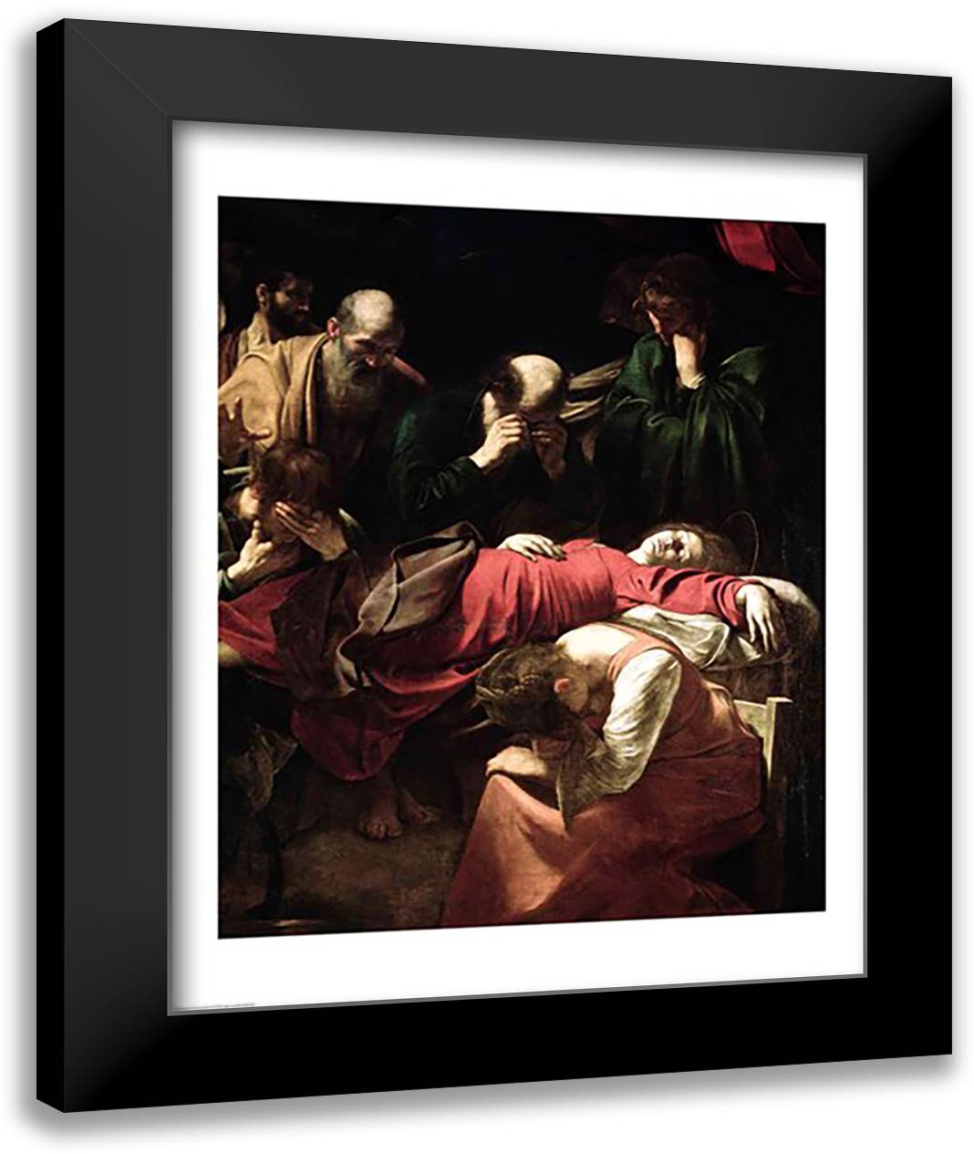 The Death of the Virgin, 1605-06 22x28 Black Modern Wood Framed Art Print Poster by Caravaggio