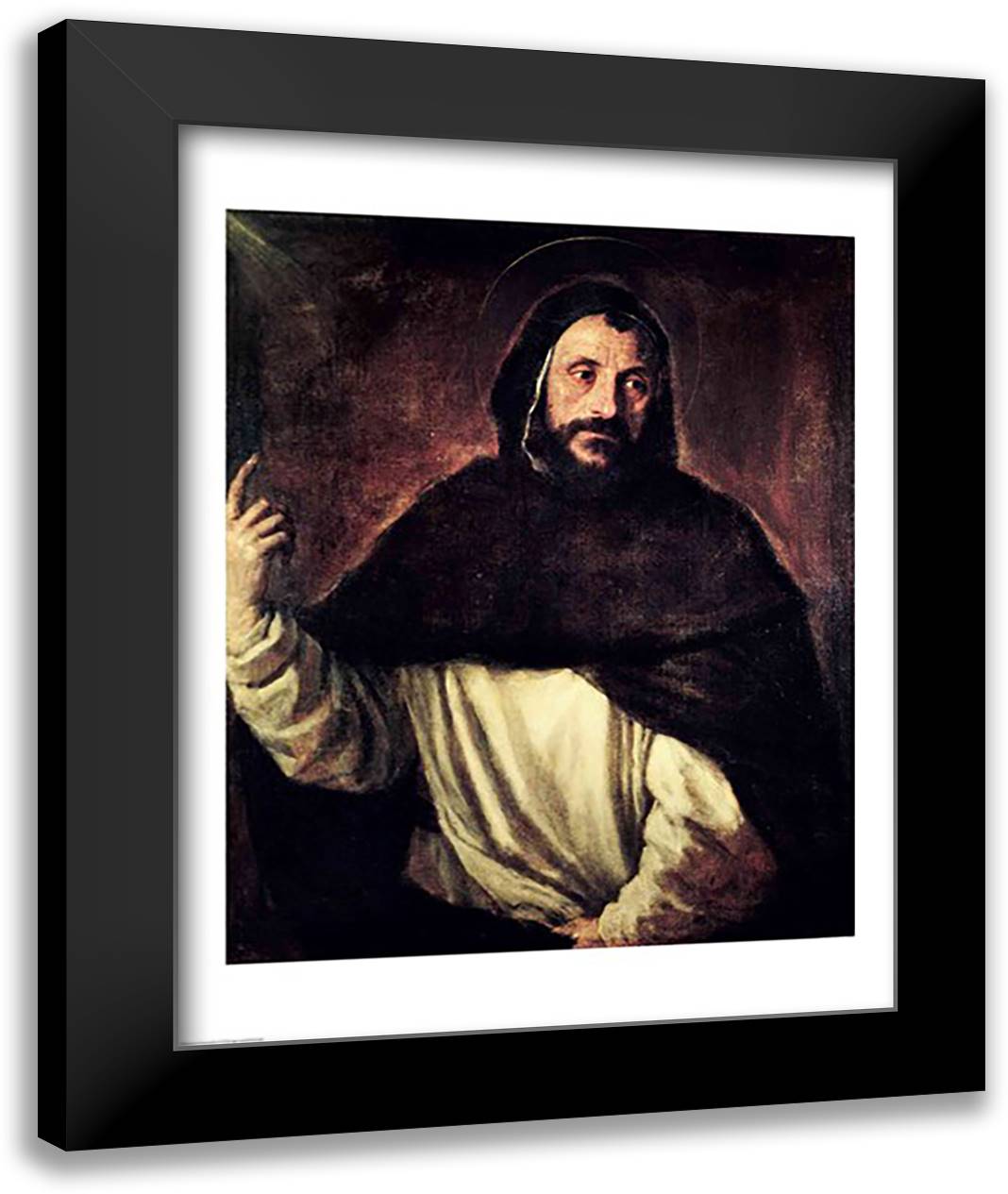 St. Dominic 22x28 Black Modern Wood Framed Art Print Poster by Titian