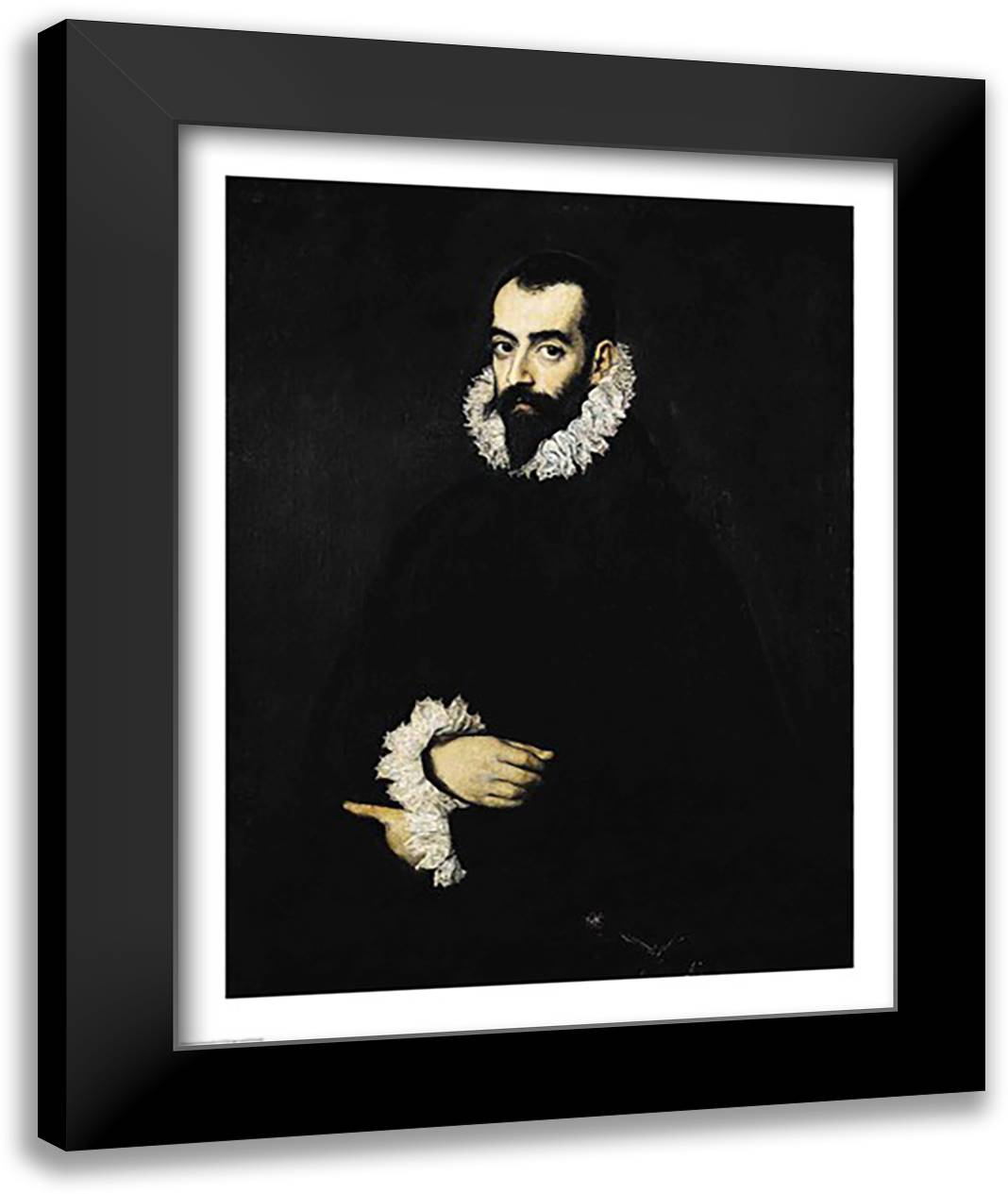 Portrait of Juan Alfonso de Pimentel y Herrera 22x28 Black Modern Wood Framed Art Print Poster by El Greco