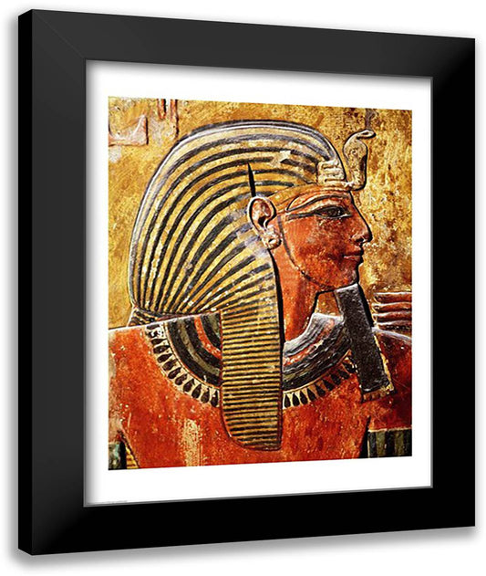 The head of Seti I 22x28 Black Modern Wood Framed Art Print Poster