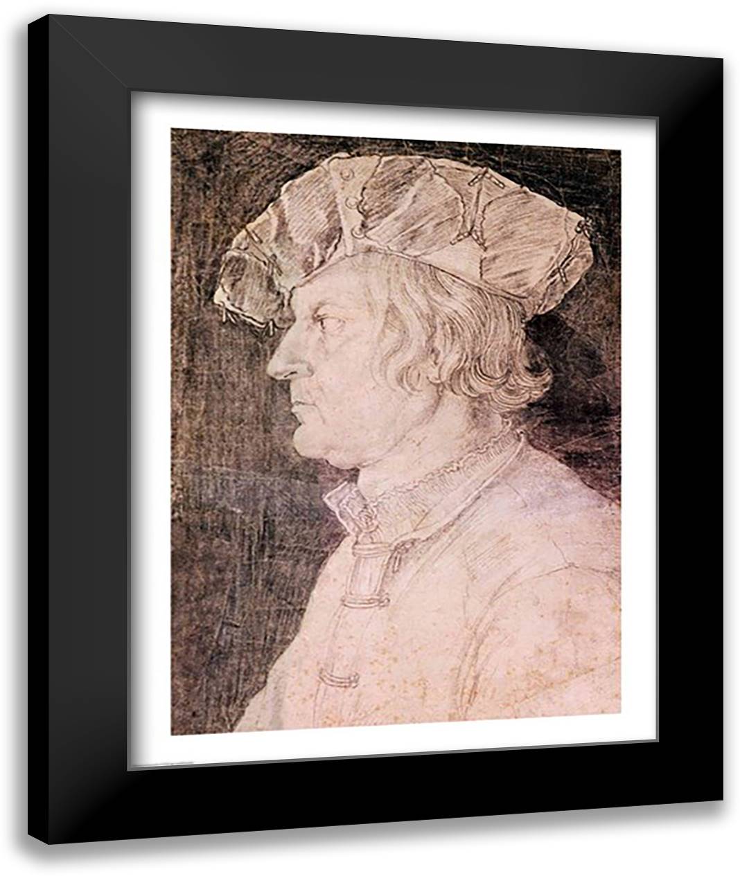 Portrait of a Man 22x28 Black Modern Wood Framed Art Print Poster by Durer, Albrecht