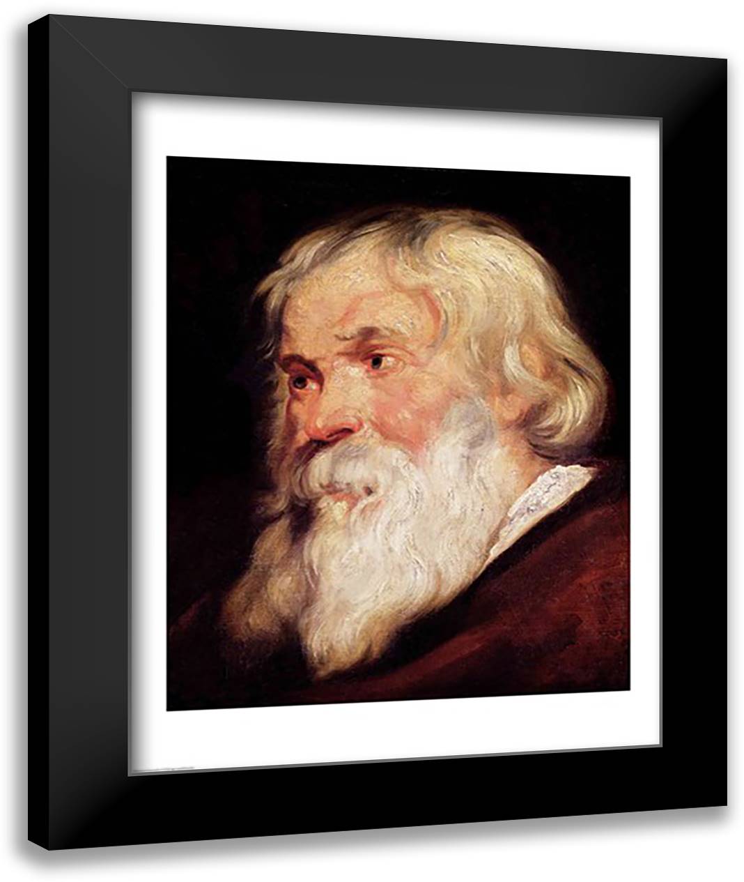 Head of an Old Man 22x28 Black Modern Wood Framed Art Print Poster by Rubens, Peter Paul