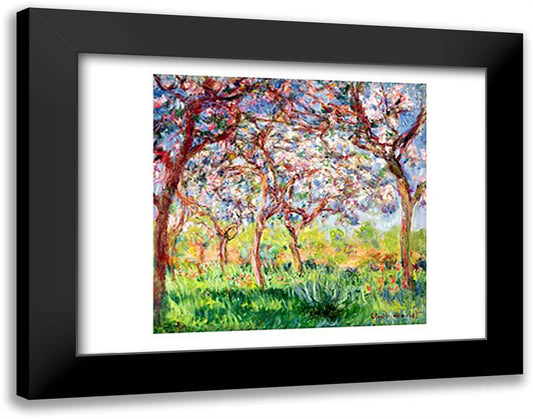 Printemps a Giverny, 1903 28x22 Black Modern Wood Framed Art Print Poster by Monet, Claude