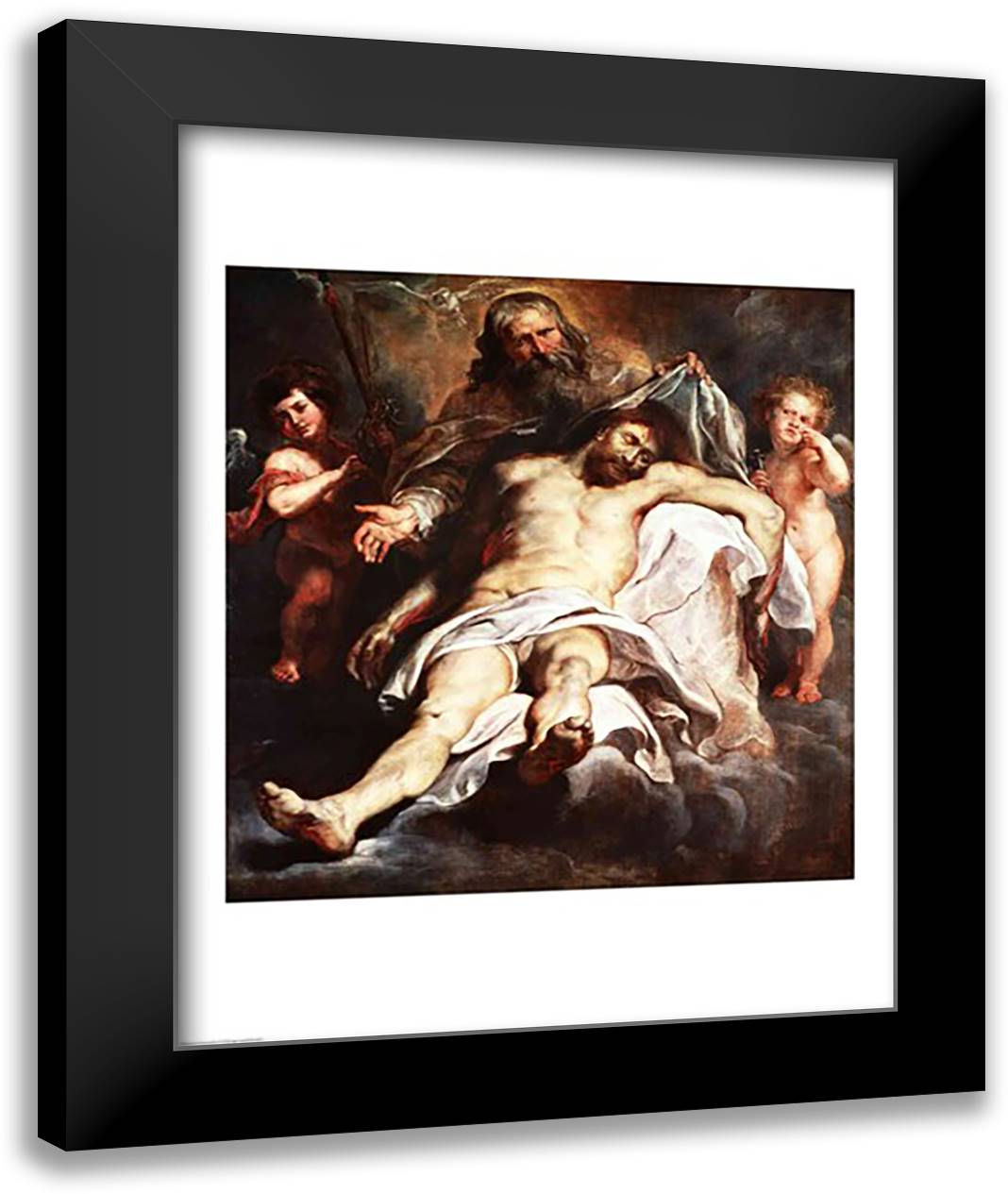 The Trinity 22x28 Black Modern Wood Framed Art Print Poster by Rubens, Peter Paul