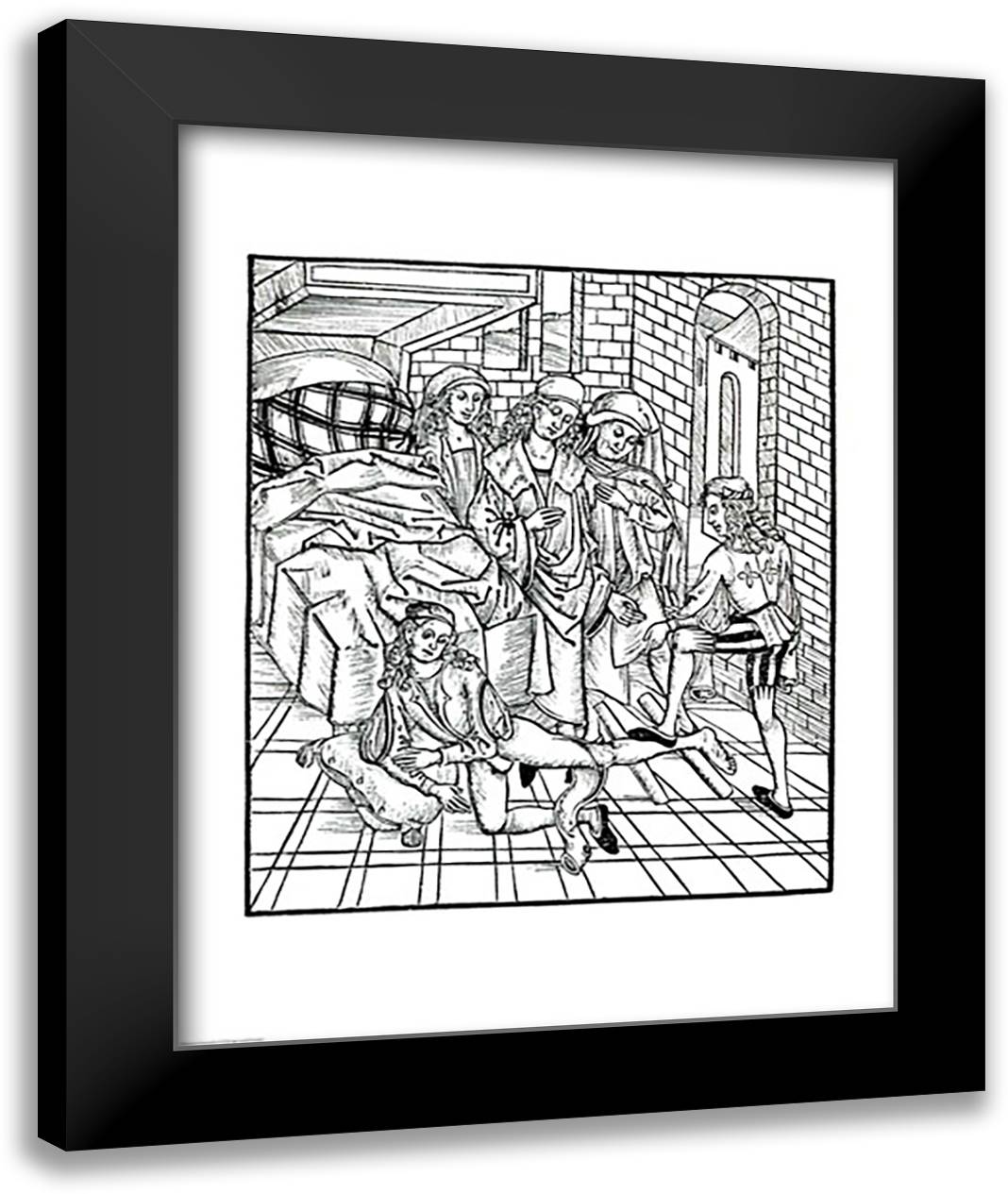 Study for The Death of Sardanapalus 22x28 Black Modern Wood Framed Art Print Poster by Delacroix, Eugene