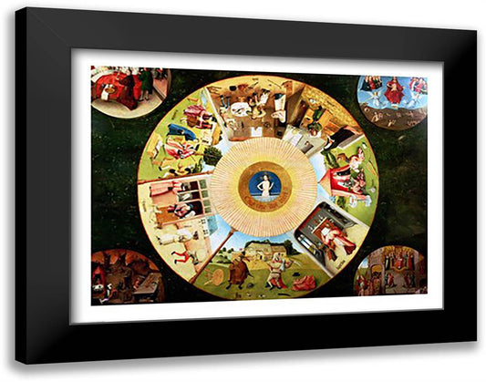 Tabletop of the Seven Deadly Sins and the Four Last Things 28x22 Black Modern Wood Framed Art Print Poster by Bosch, Hieronymus