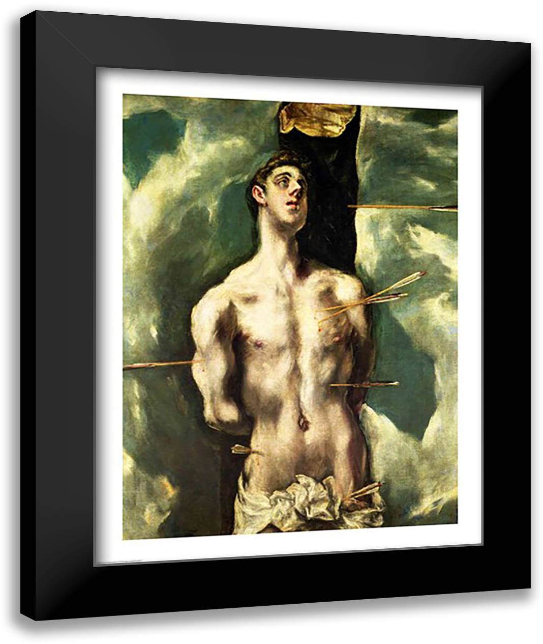 St. Sebastian 22x28 Black Modern Wood Framed Art Print Poster by El Greco