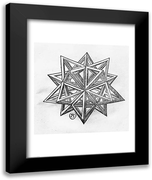 Dodecahedron 22x28 Black Modern Wood Framed Art Print Poster by da Vinci, Leonardo