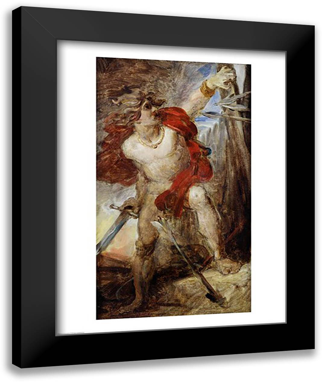 Study for Gaulish Courage 22x28 Black Modern Wood Framed Art Print Poster by Gerard, Francois