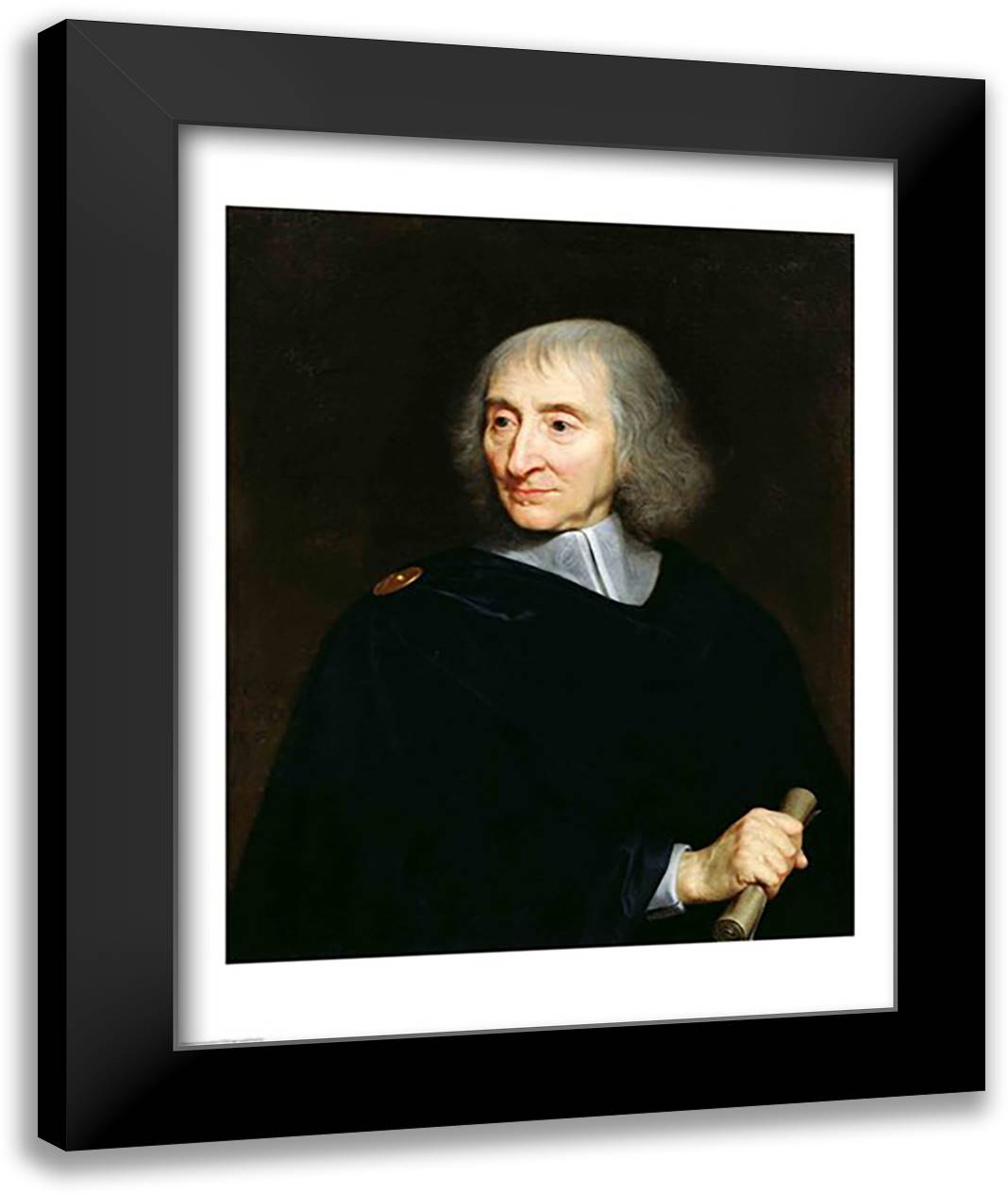 Portrait of Arnauld d'Andilly 22x28 Black Modern Wood Framed Art Print Poster by Champaigne, Philippe De
