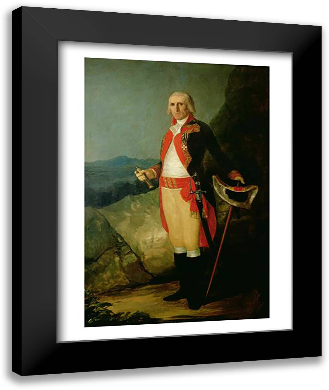 General Jose de Urrutia 22x28 Black Modern Wood Framed Art Print Poster by Goya, Francisco De