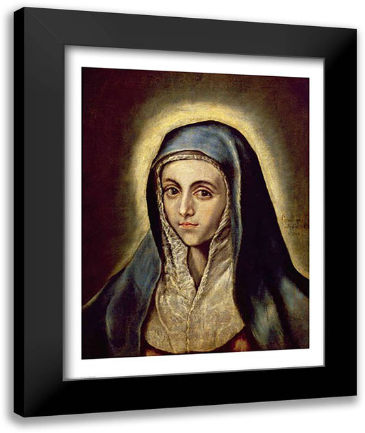 The Virgin Mary 22x28 Black Modern Wood Framed Art Print Poster by El Greco