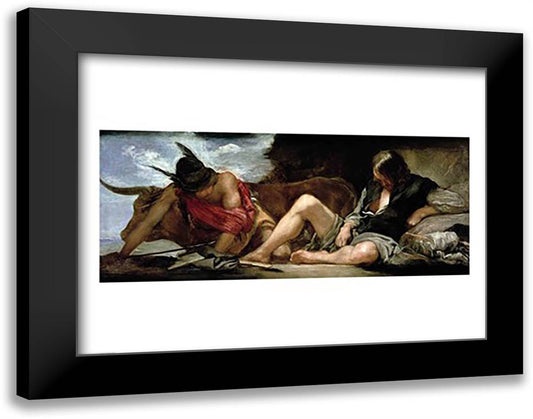 Mercury and Argus, c.1659 28x22 Black Modern Wood Framed Art Print Poster by Velazquez, Diego