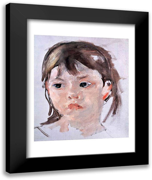 Head of a Young Girl 22x28 Black Modern Wood Framed Art Print Poster by Cassatt, Mary