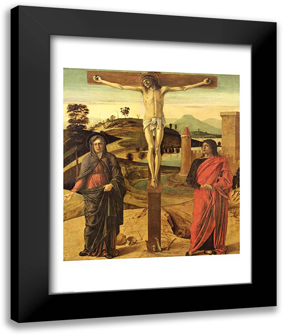Calvary 22x28 Black Modern Wood Framed Art Print Poster by Bellini, Giovanni