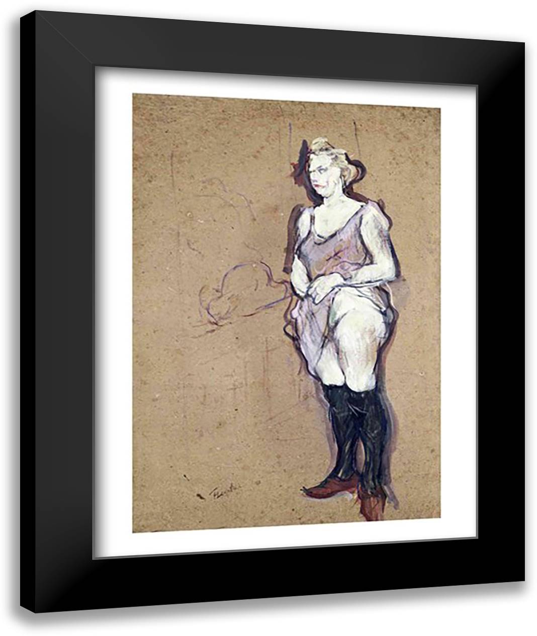 The Blonde, 1894 22x28 Black Modern Wood Framed Art Print Poster by Toulouse-Lautrec, Henri de