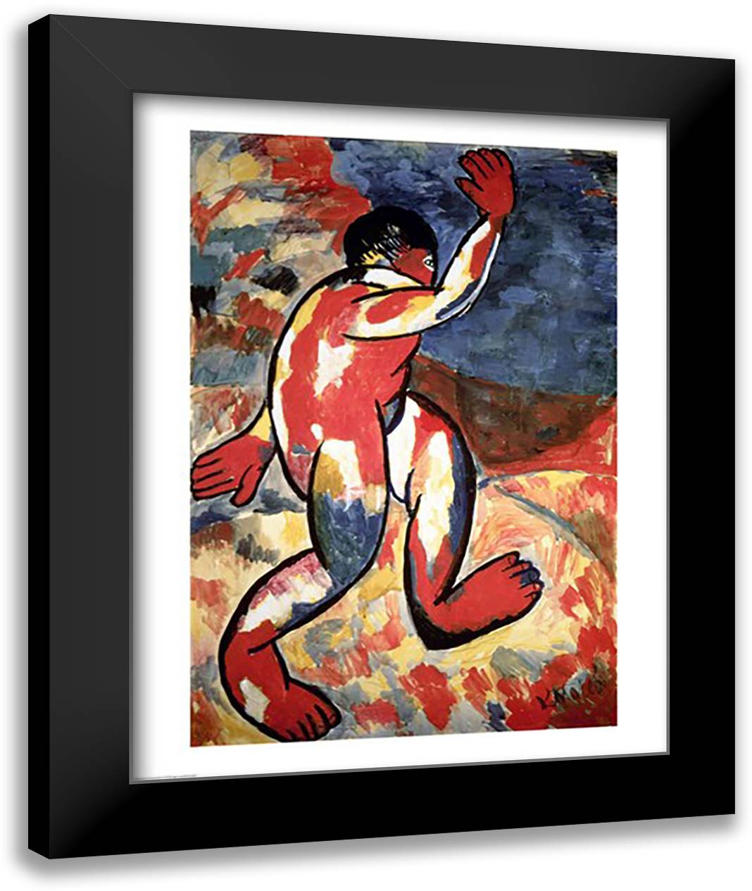 A Bather, 1911 22x28 Black Modern Wood Framed Art Print Poster by Malevich, Kazimir