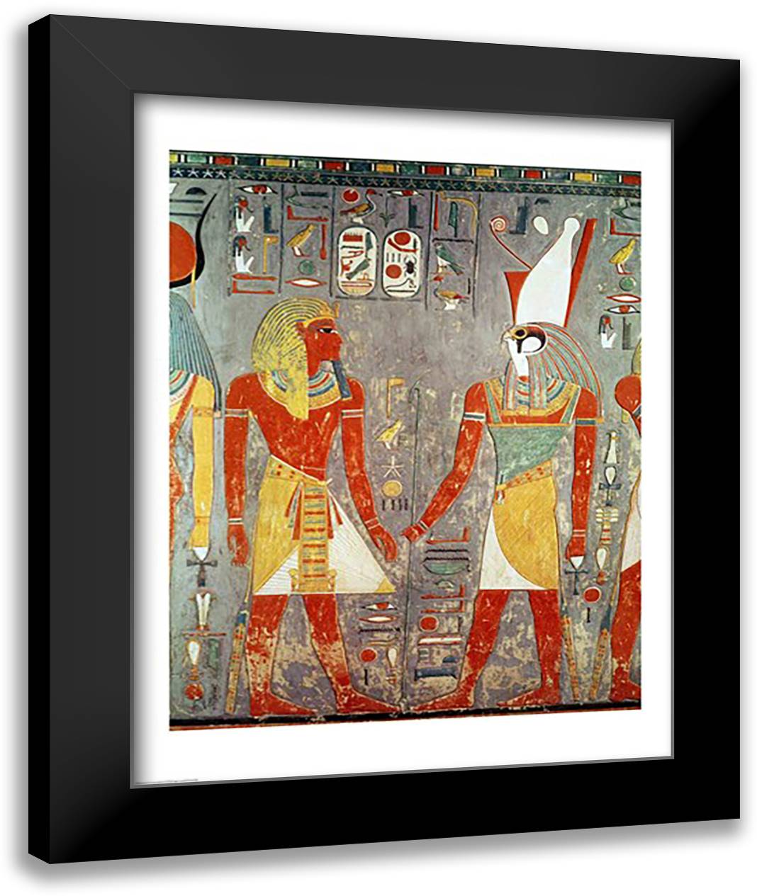 Relief depicting Horemheb 22x28 Black Modern Wood Framed Art Print Poster