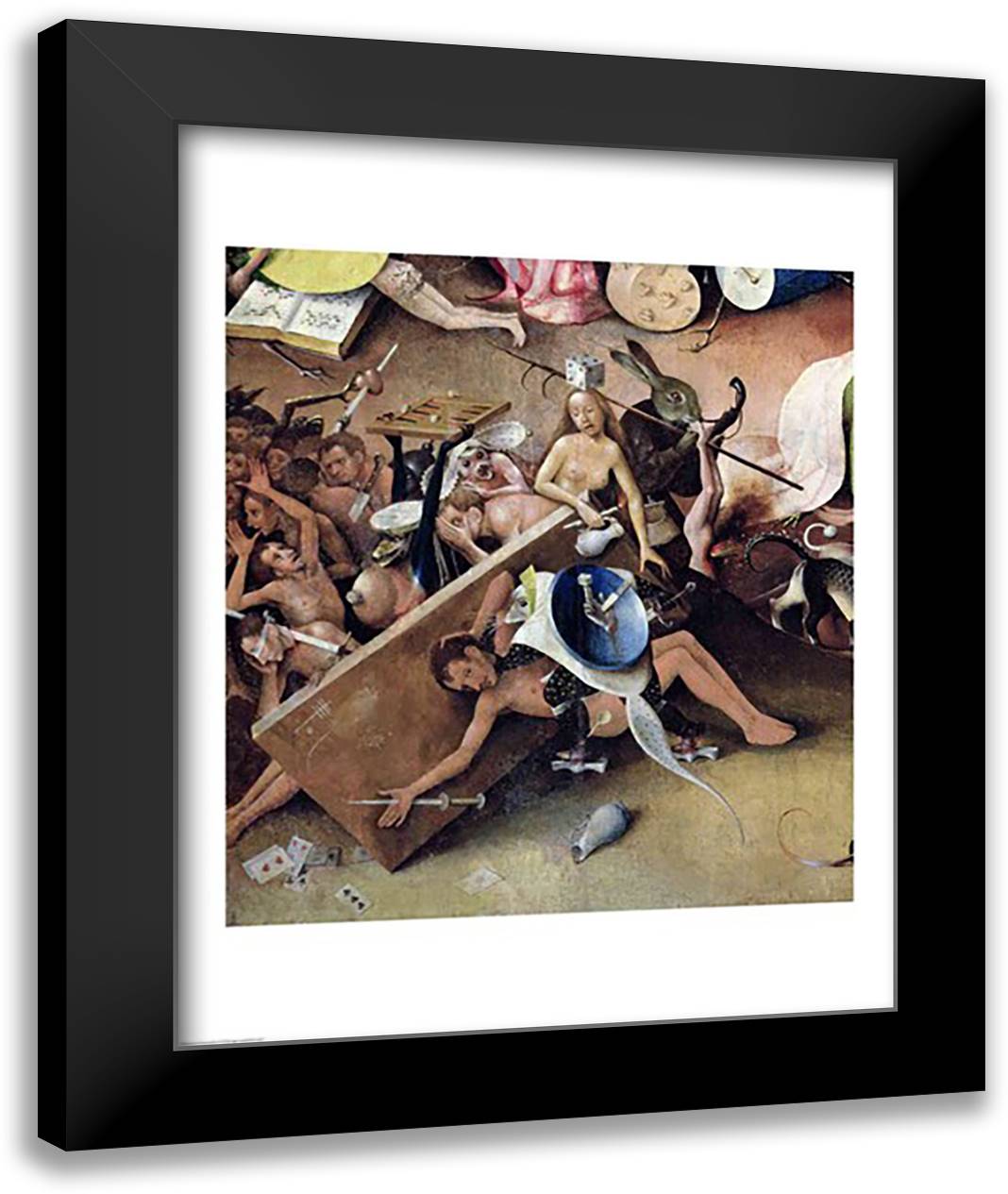 The Garden of Earthly Delights: Hell, right wing of triptych, c.1500 22x28 Black Modern Wood Framed Art Print Poster by Bosch, Hieronymus