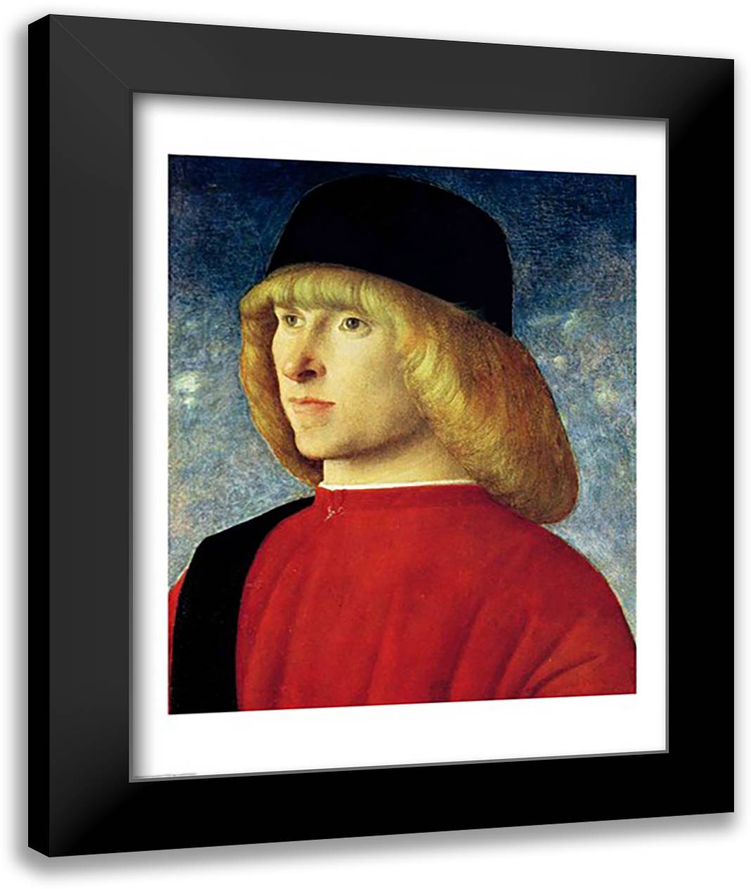 Portrait of a Young Senator 22x28 Black Modern Wood Framed Art Print Poster by Bellini, Giovanni