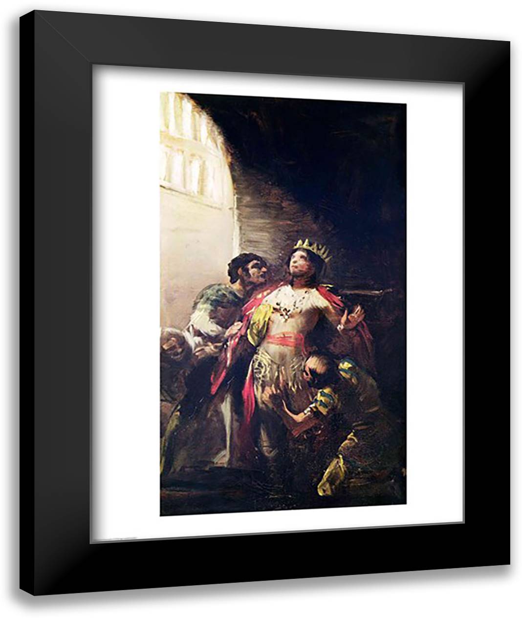 St. Hermengild in Prison 22x28 Black Modern Wood Framed Art Print Poster by Goya, Francisco De