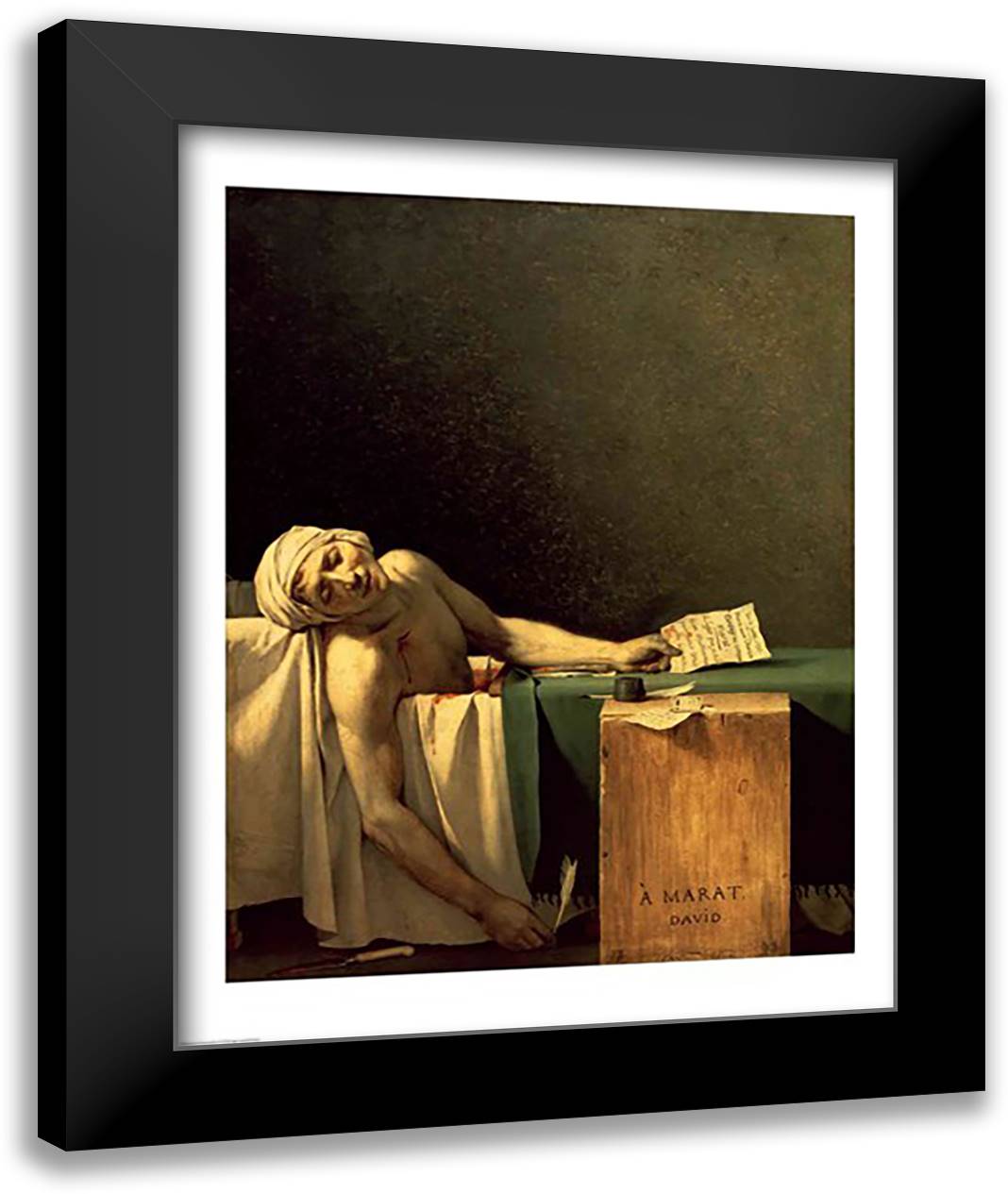The Death of Marat, 1793 22x28 Black Modern Wood Framed Art Print Poster by David, Jacques-Louis