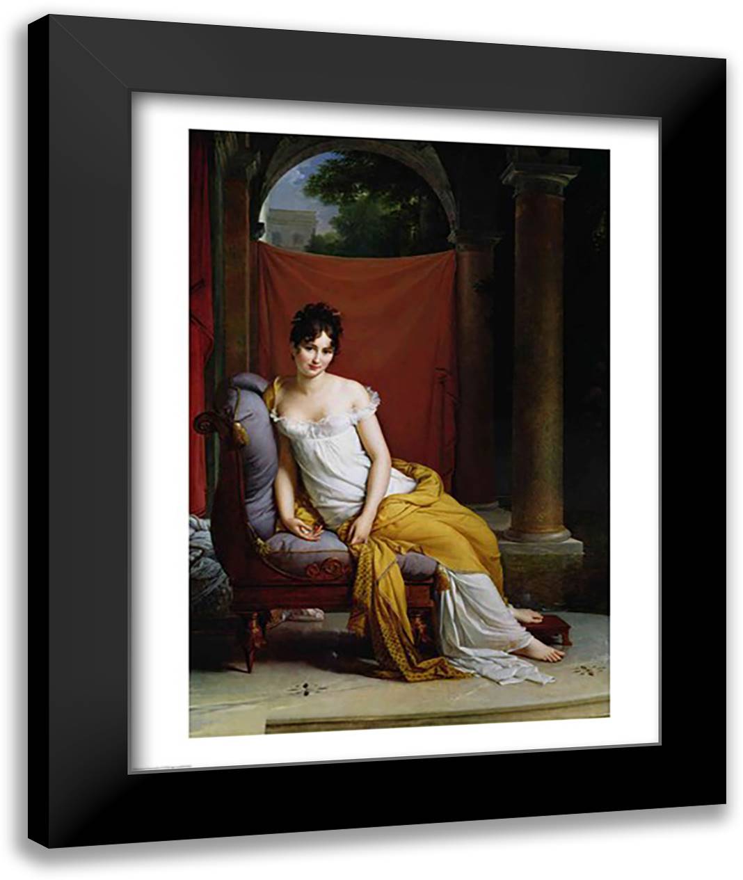 Portrait of Madame Recamier 22x28 Black Modern Wood Framed Art Print Poster by Gerard, Francois