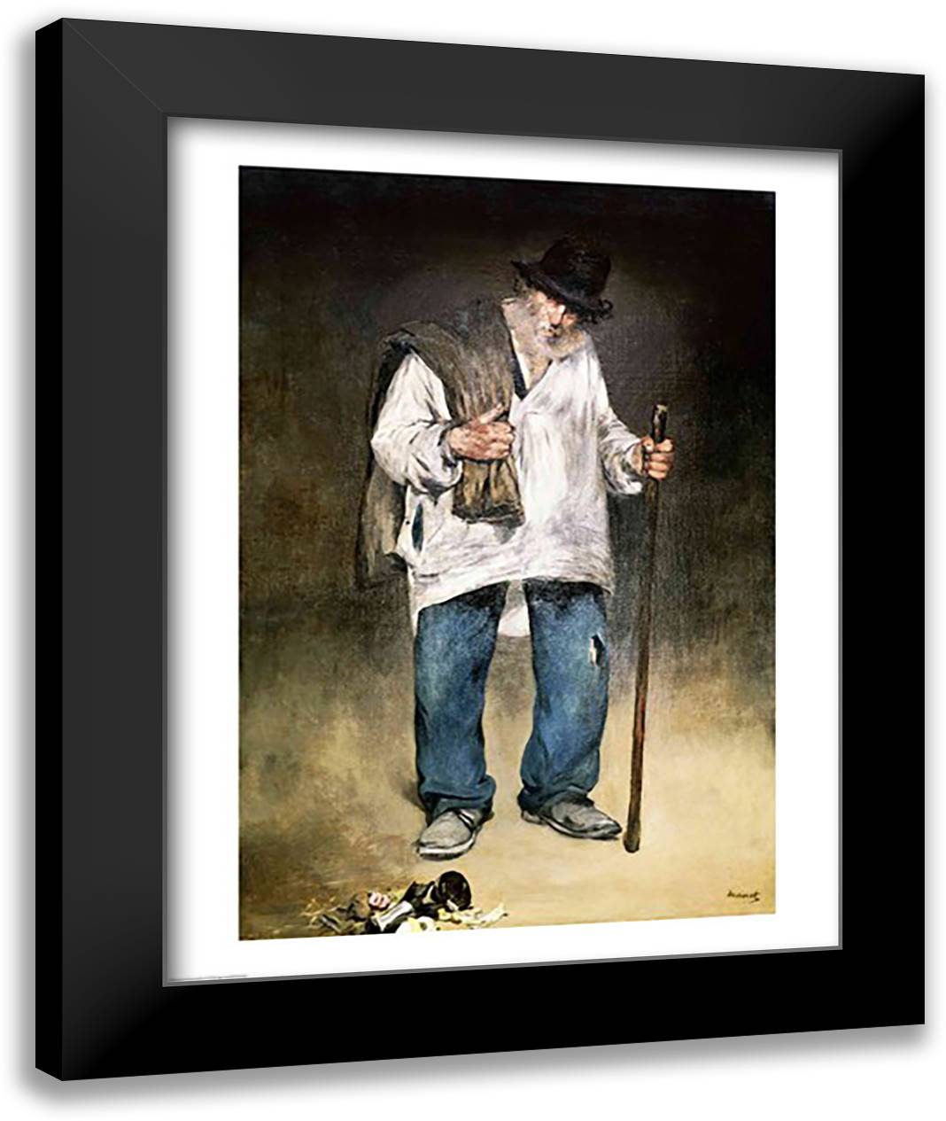 The Ragman, 1869 22x28 Black Modern Wood Framed Art Print Poster by Manet, Edouard