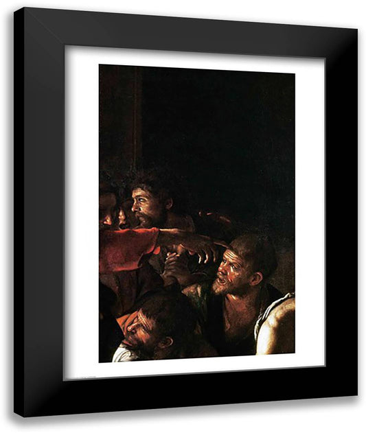 Resurrection of Lazarus, Detail 22x28 Black Modern Wood Framed Art Print Poster by Caravaggio