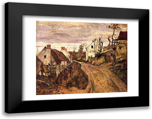 The Village Road, Auvers, c.1872-73 28x22 Black Modern Wood Framed Art Print Poster by Cezanne, Paul