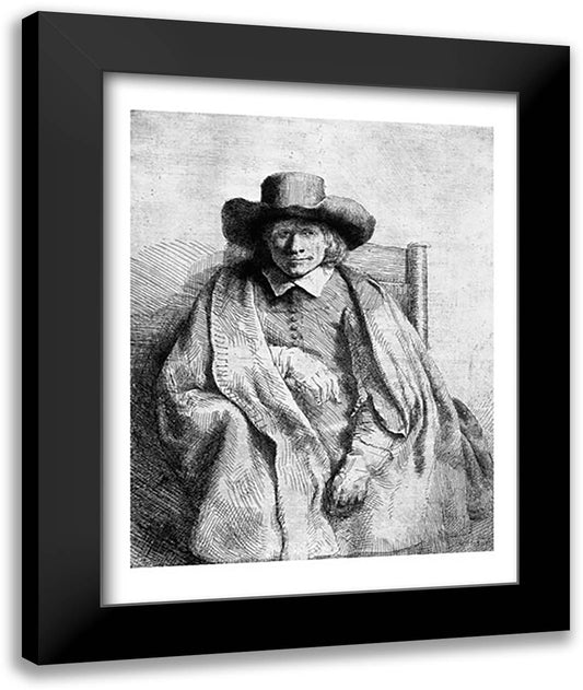 Clement de Jonghe, 1651 22x28 Black Modern Wood Framed Art Print Poster by Rembrandt