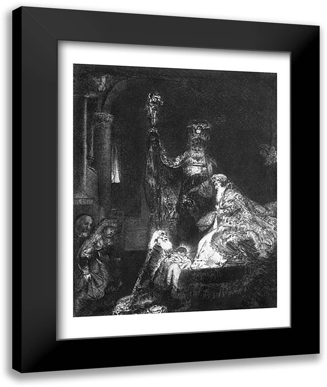 Presentation in the Temple, 1654 22x28 Black Modern Wood Framed Art Print Poster by Rembrandt