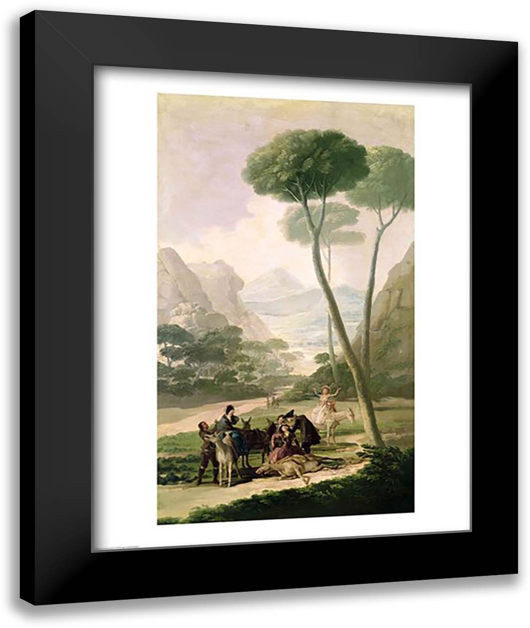 The Fall or The Accident, 1787 22x28 Black Modern Wood Framed Art Print Poster by Goya, Francisco De
