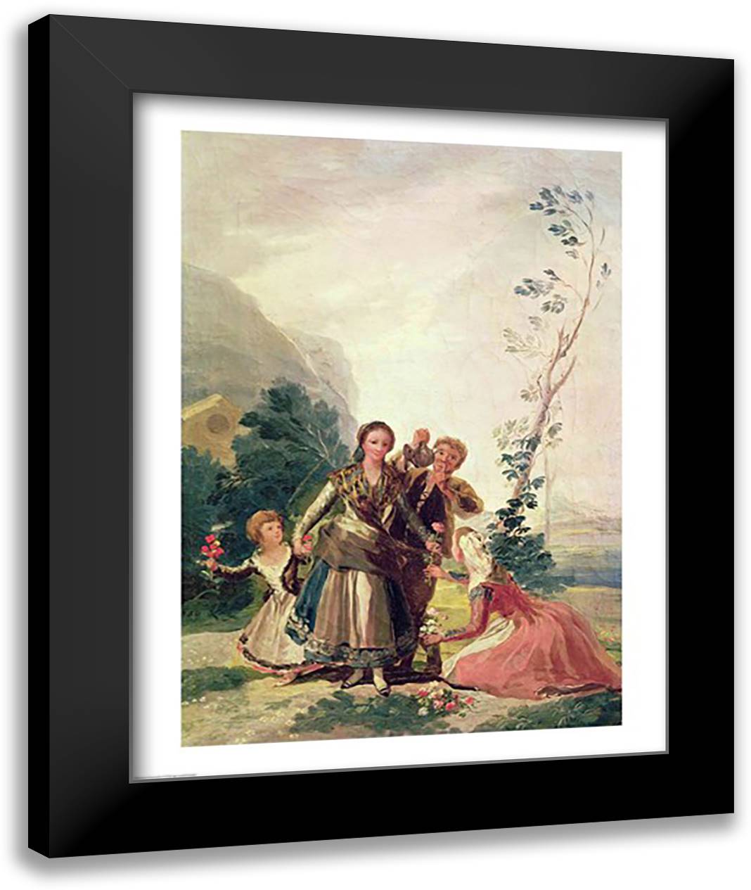 Spring, 1786 22x28 Black Modern Wood Framed Art Print Poster by Goya, Francisco De