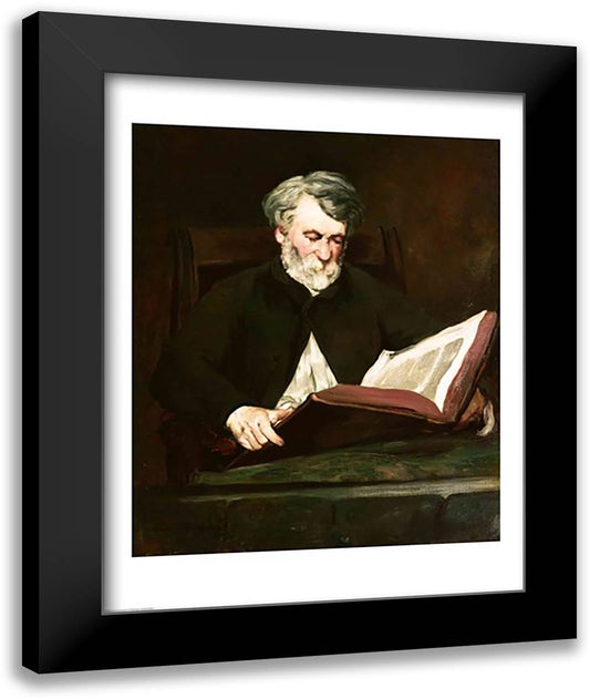 The Reader, c.1861 22x28 Black Modern Wood Framed Art Print Poster by Manet, Edouard